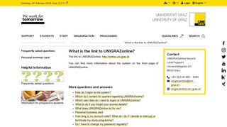 What is the link to UNIGRAZonline? - UNIGRAZonline