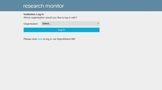 Institution Log In - Research Monitor