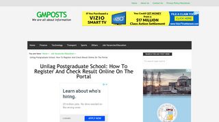 Unilag Postgraduate School: How To Register And Check Result ...