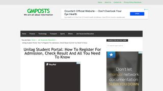 Unilag Student Portal: How To Register For Admission, Check Result ...