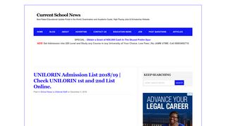 UNILORIN Admission List 2018/19 | Check UNILORIN 1st and 2nd List ...