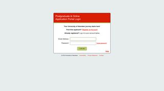 Login · Postgraduate & Online Application Portal · The University of ...