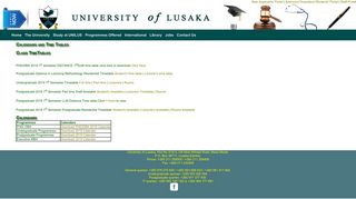 Calenders & Timetables - UNIVERSITY OF LUSAKA