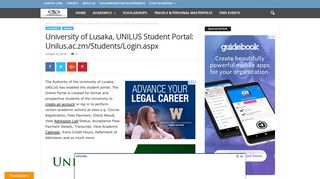 University of Lusaka, UNILUS Student Portal: Unilus.ac.zm/Students ...