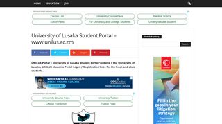 University of Lusaka Student Portal - www.unilus.ac.zm - Eduloaded ZM