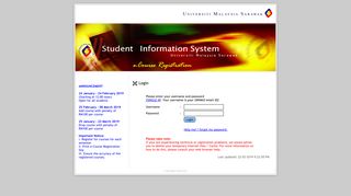 Student Information System - Login Page