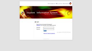 Student Information System - Login Page - Unimas
