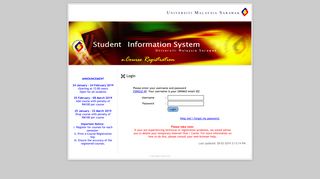 Student Information System - Login Page - Semester Registration