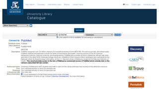 PubMed - University of Melbourne Library
