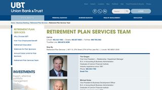 Retirement Plan Services Team | Union Bank & Trust