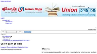 UNION BANK: All employees are requested to Login to the e-learning ...