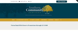 Union Bank HOA Reserve Promotions through 12 31 2018 - Southern ...
