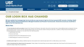 Our Login Box Has Changed | Union Bank & Trust