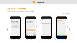 My profile is blocked | Unionbank Online FAQ Page