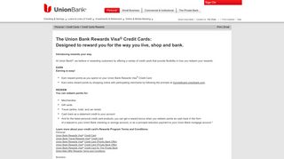 Visa Rewards Cards - Cash Back Credit Cards | Union Bank