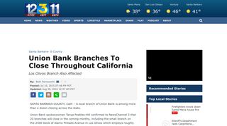 Union Bank Branches To Close Throughout California - KEYT