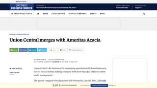 Union Central merges with Ameritas Acacia - Cincinnati Business ...