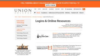 Logins & Online Resources | Union College
