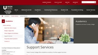 Support Services – Academics - Union County College