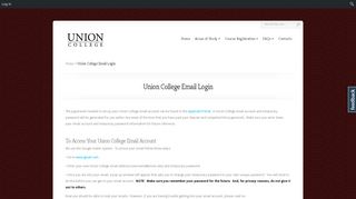 Union College Email Login | First Year Preregistration