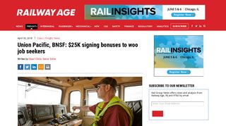 Union Pacific, BNSF: $25K signing bonuses to woo job seekers ...