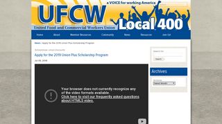 Apply for the 2019 Union Plus Scholarship Program | UFCW Local 400