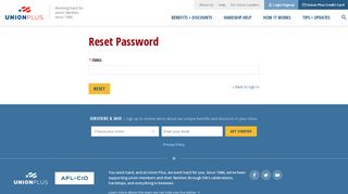 Reset Password - Union Plus