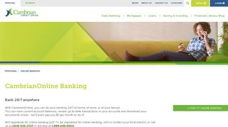 Online Banking - Cambrian Credit Union