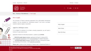 How to apply | Università di Padova