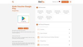Beli Kode Voucher Google Play - UniPin