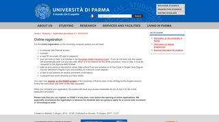 Online registration | Università degli Studi di Parma