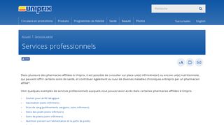 Services professionnels | Uniprix
