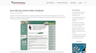 Earn Money Online With UniqPaid | UniqPaid.com Review 2016