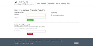 Unique Financial Planning :: Login
