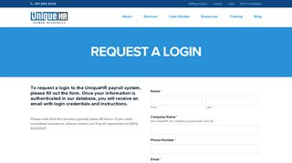 Request a Login - Unique HR | Unique HR