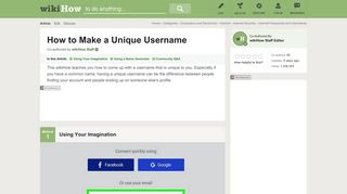 How to Make a Unique Username - wikiHow