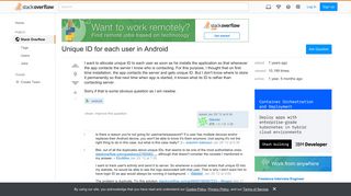 Unique ID for each user in Android - Stack Overflow