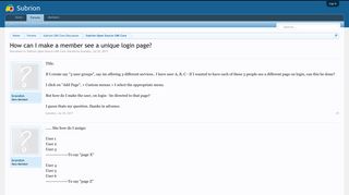 How can I make a member see a unique login page? | Subrion CMS Forums