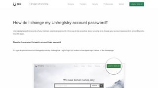 How do I change my Uniregistry account password?