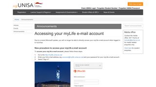 Accessing your myLife e-mail account - Unisa
