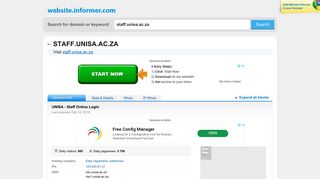 staff.unisa.ac.za at WI. UNISA - Staff Online Login - Website Informer