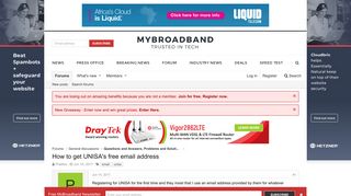How to get UNISA's free email address | MyBroadband