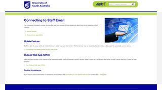 AskIT: Connecting Staff Email - University of South Australia