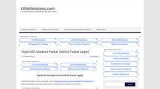 MyUNISA Student Portal (UNISA Portal Login) - LRAdmissions.com