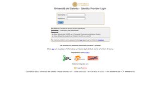 Identity Provider per Single Sign On dell'Università del Salento