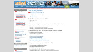 Course Registration - Student Portal - UNISEL