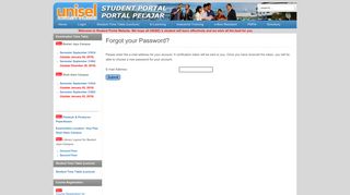 Forgot your Password? - Student Portal - UNISEL
