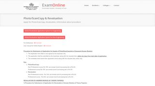 Photocopy and Revaluation - Exam Online, Examination Section ...