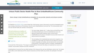 Unison Public Sector Health Plan Is Now ... - Business Wire