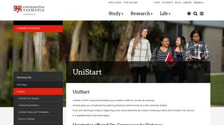 UniStart - Current Students | University of Tasmania